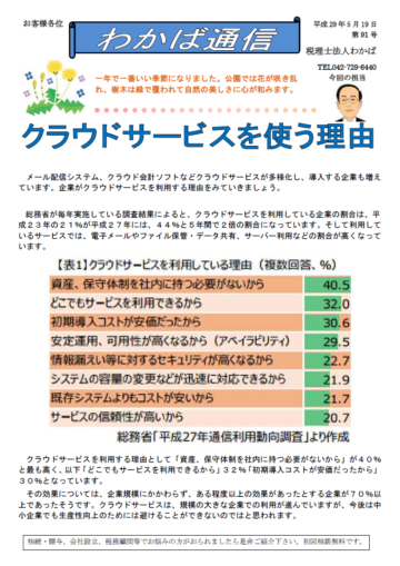 わかば通信　2017.5月号の画像